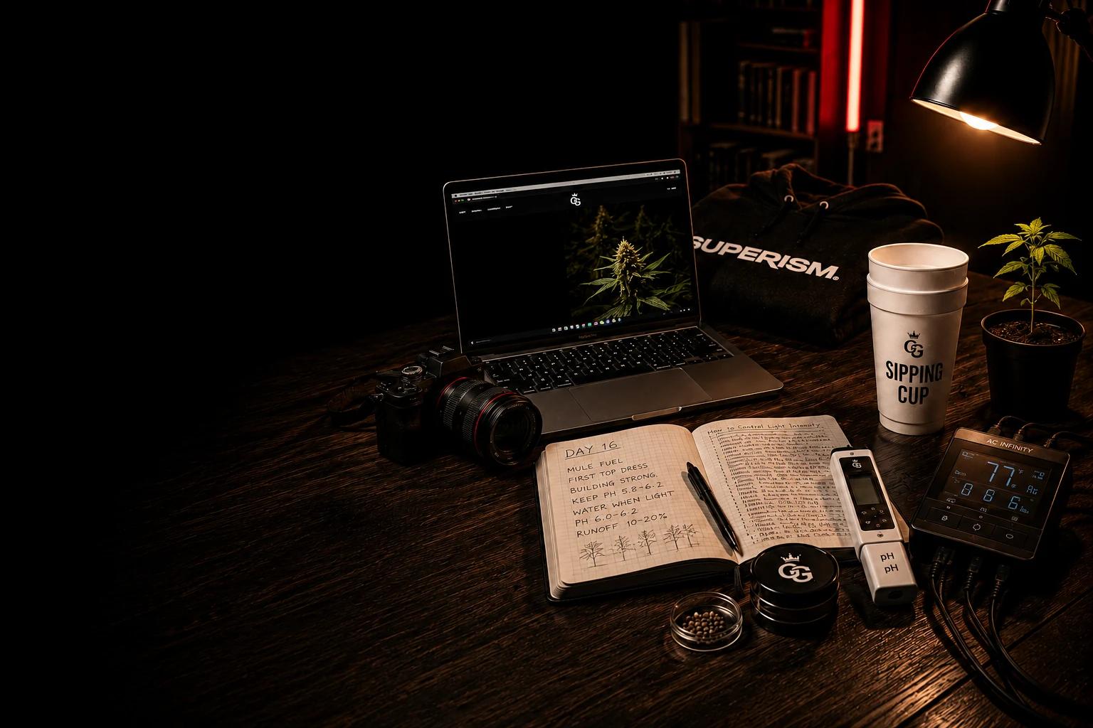 Grow Godz cultivation journal and creative workspace