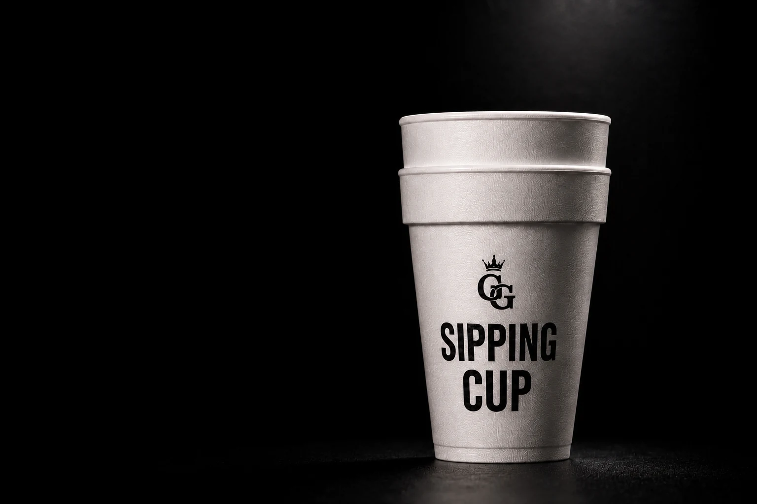 Grow Godz Sipping Cup double cup in a dark studio