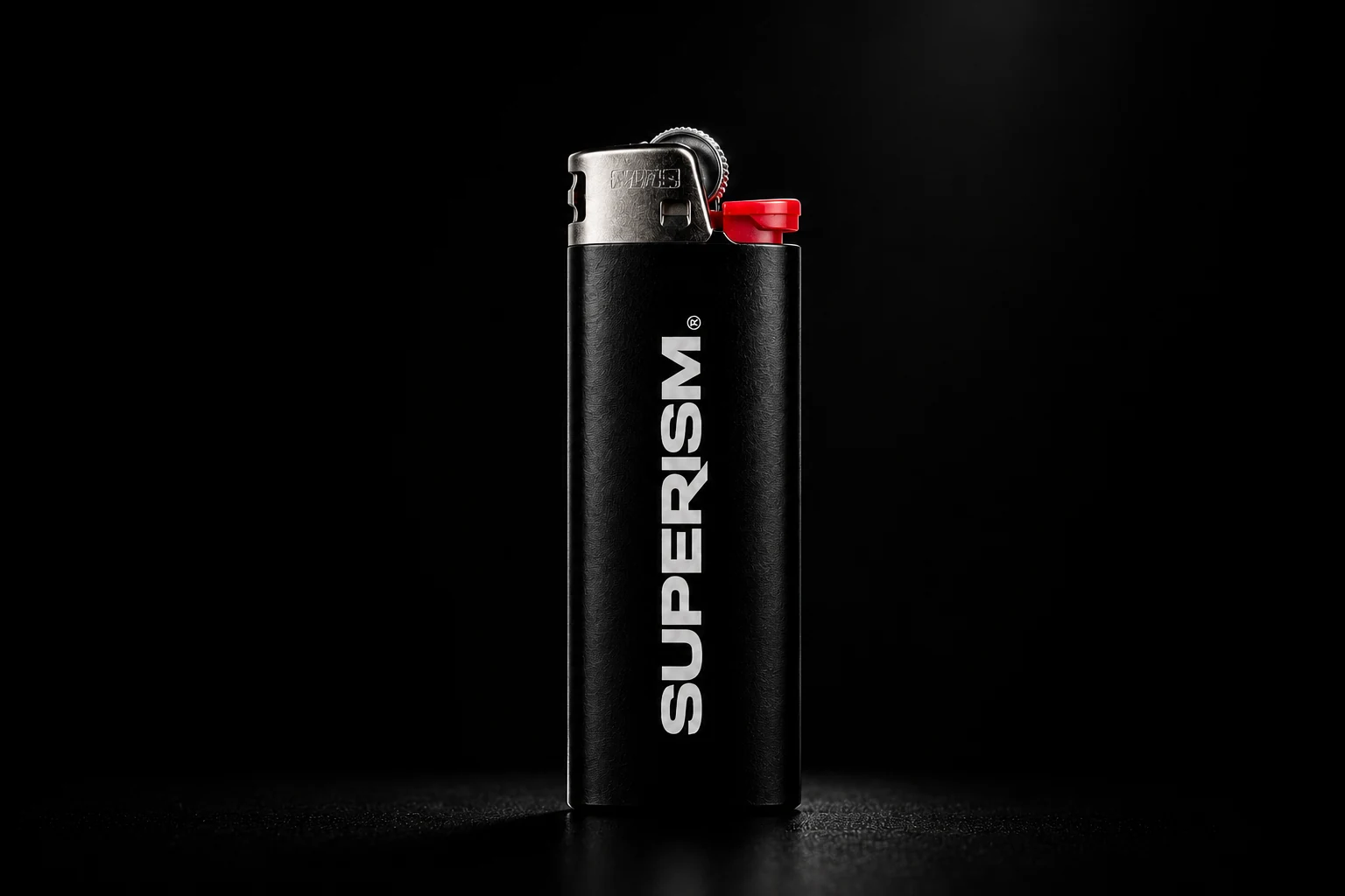 Black Superism lighter in a dark studio